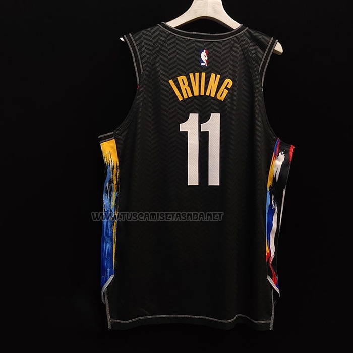 Camiseta Kyrie Irving NO 11 Brooklyn Nets Ciudad Autentico 2020-21 Negro